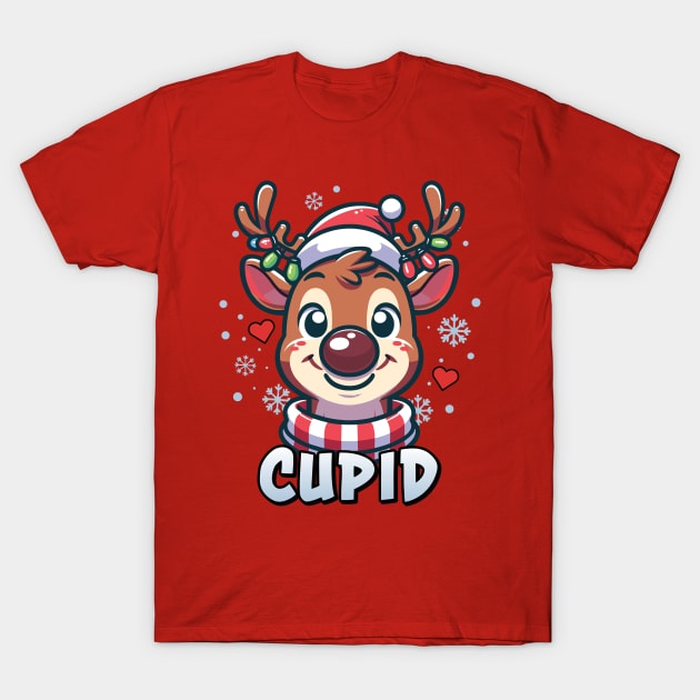 Santa’s Reindeer Cupid Xmas Group Costume T-Shirt by Graphic Duster